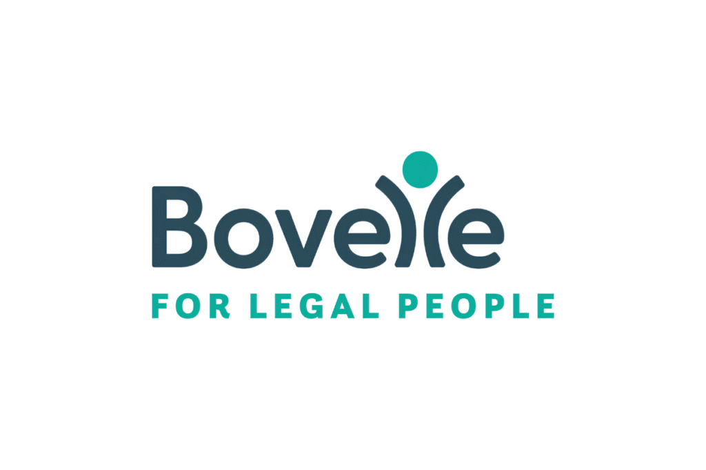 Bovelle branding designed by PHd Design, showing the logo and "For Legal People" brand messaging as part of a complete recruitment, HR and training brand identity.